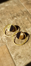 Load image into Gallery viewer, Gold &amp; Black Studs in Hoops
