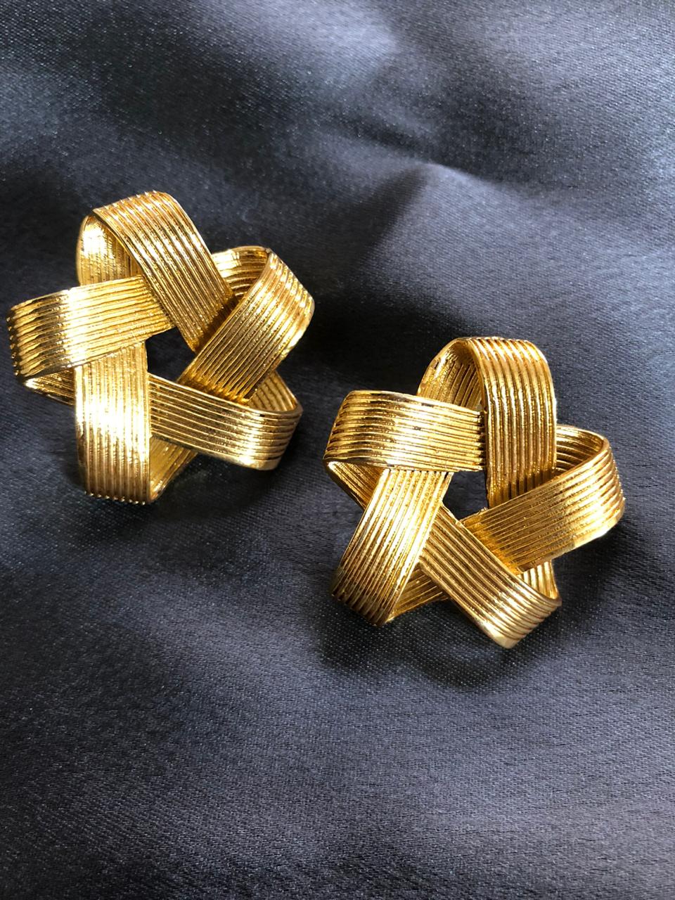 Gold Criss Cross Studs