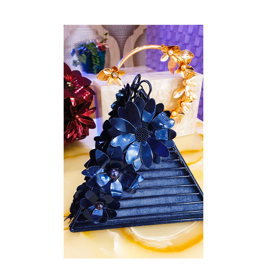 Blue floral triangle